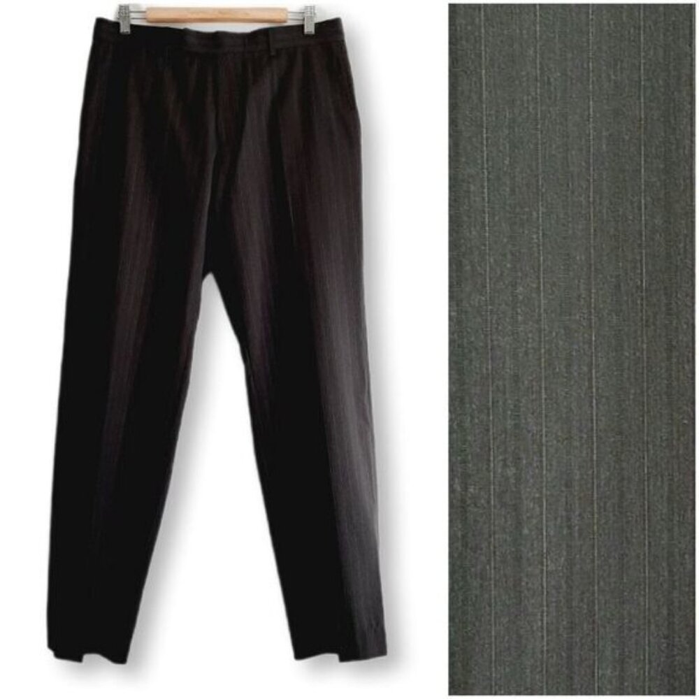 BOSS Hugo Boss Pasolini Movie 100% Wool Pin Stripe Formal Trousers Men's Sz 40 R